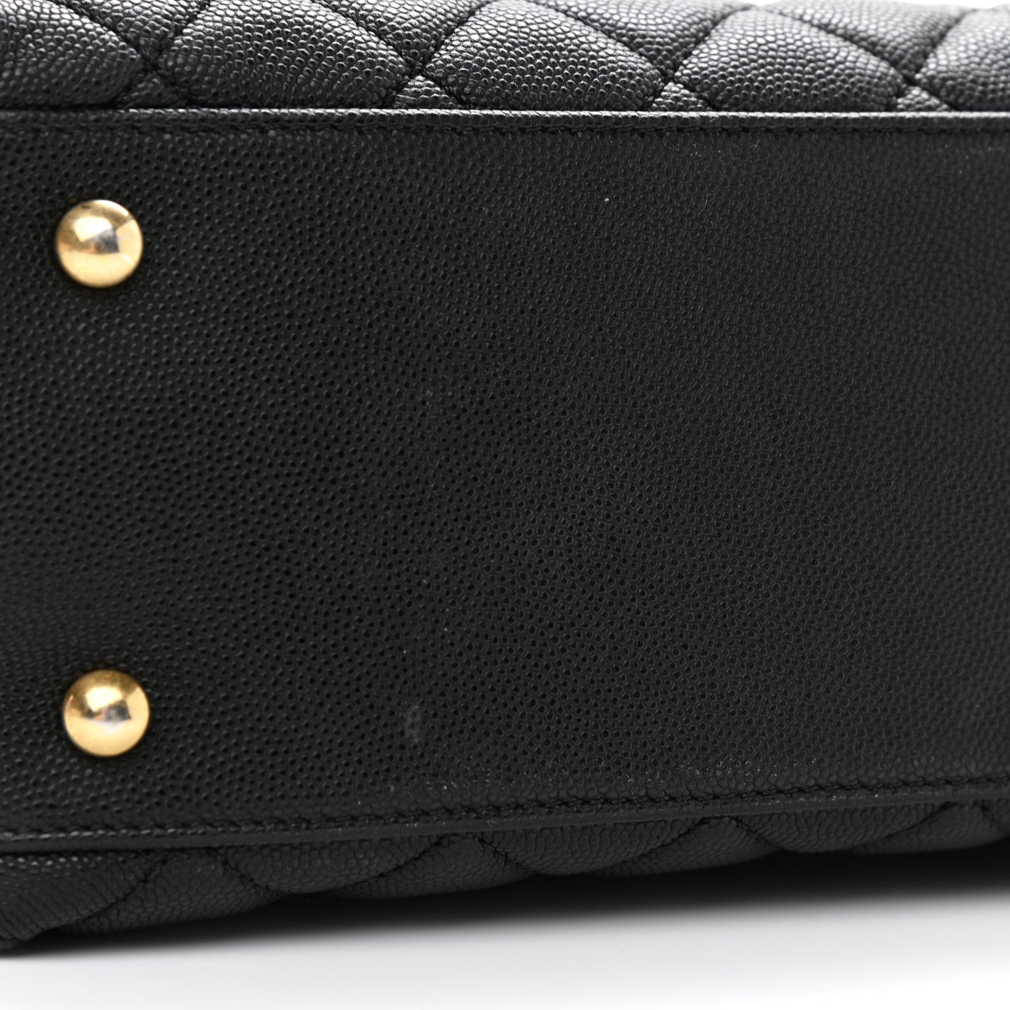 Caviar Lizard Embossed Quilted Small Coco Handle Flap Black