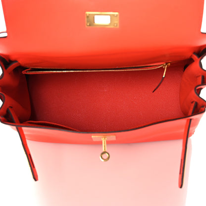 Hermes Evercolor Kelly Retourne 28 Orange Poppy 7 of 41