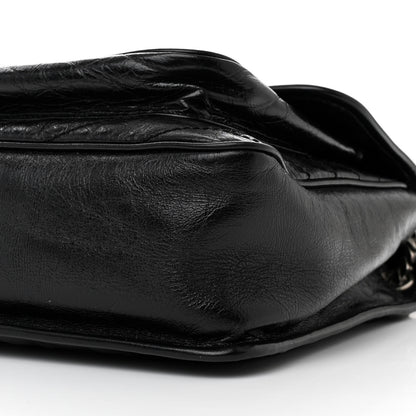 Saint Laurent Crinkled Calfskin Matelasse Monogram Large Niki Chain Satchel Black 10 of 14