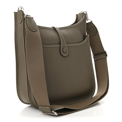 Hermes Taurillon Clemence EVELYNE III PM Etoupe 3 of 11
