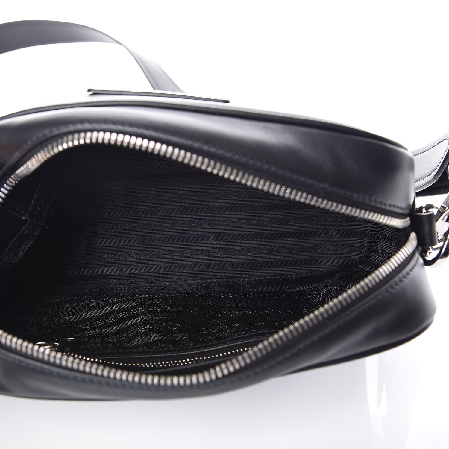Prada City Calfskin Racing Logo Camera Bag Black Fuxia 5 of 9