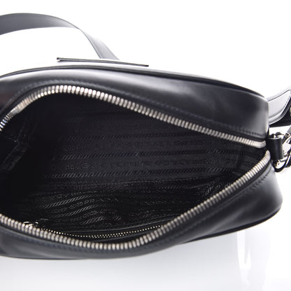 Prada City Calfskin Racing Logo Camera Bag Black Fuxia 5 of 9