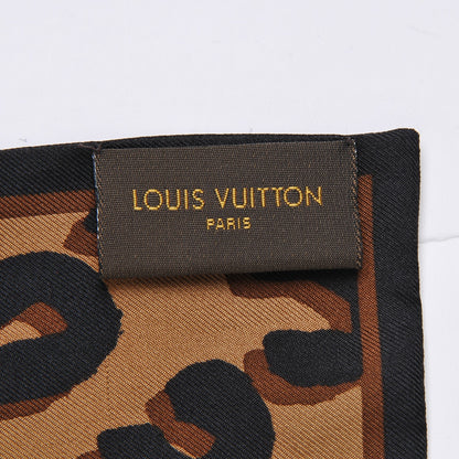 Louis Vuitton Silk Leopard Bandeau Scarf Marron 5 of 5