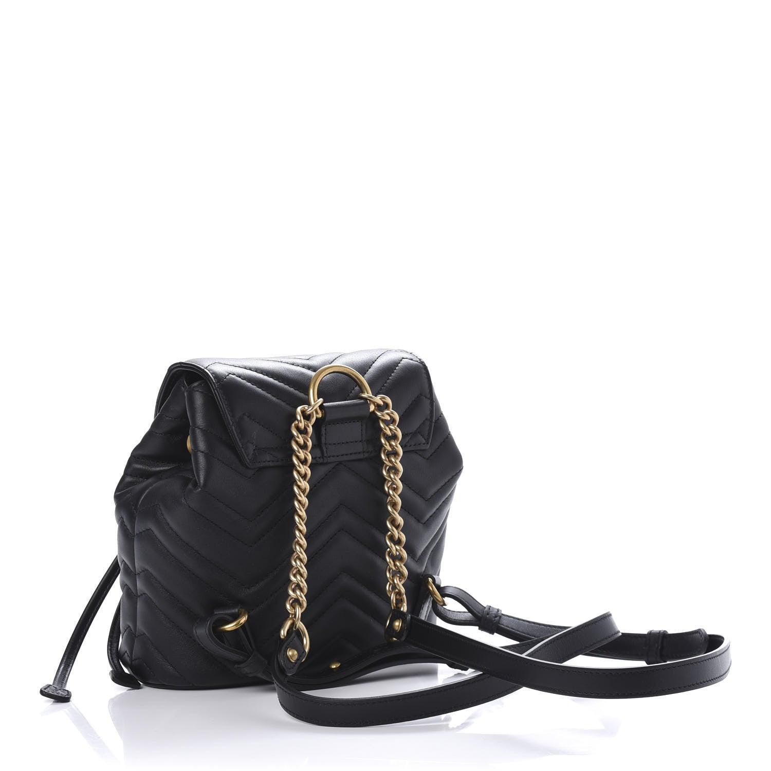 Gucci Calfskin Matelasse GG Marmont Flap Backpack Black 2 of 9