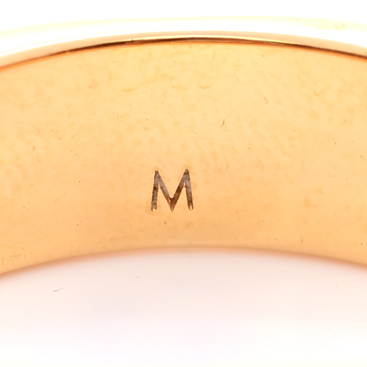 Brass Monogram Engraved Nanogram Ring M Gold