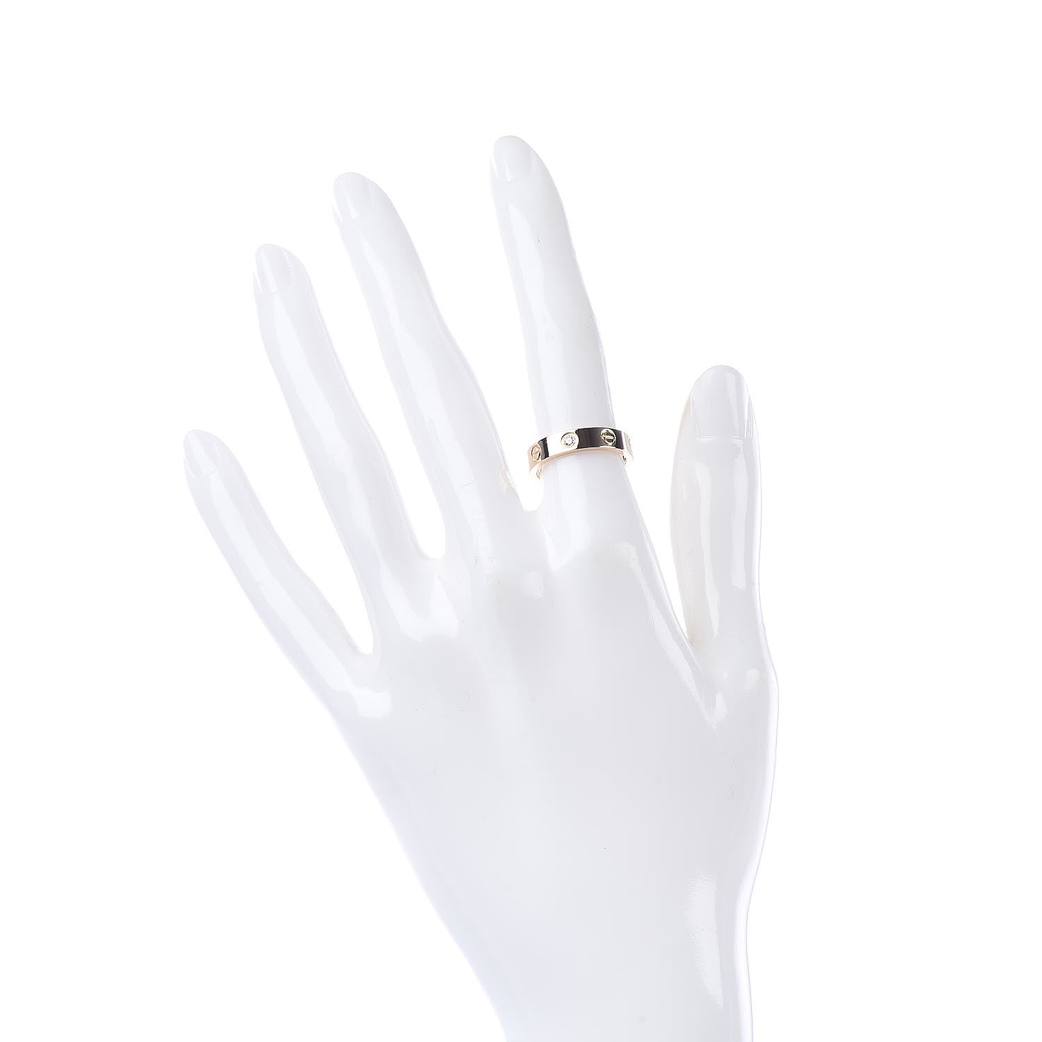 Cartier 18K Yellow Gold Diamond 4mm LOVE Wedding Band Ring 50 5.25 2 of 5
