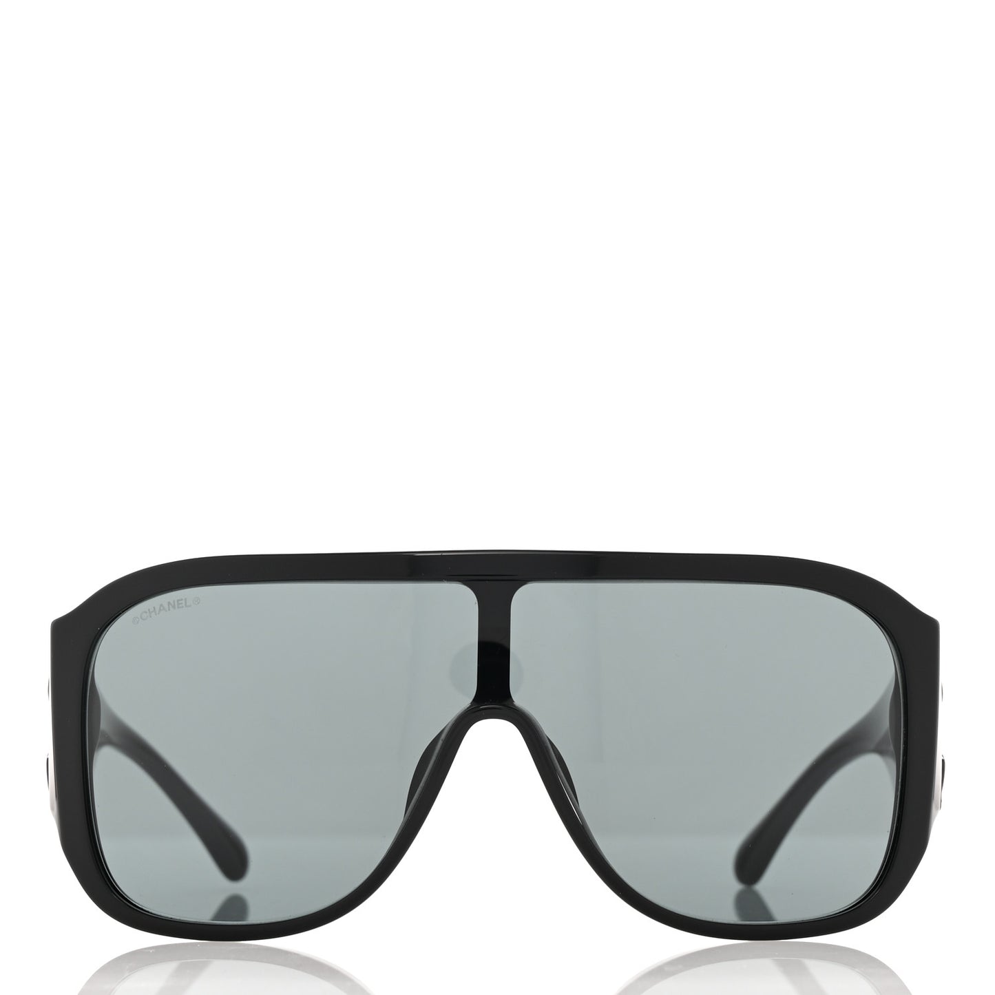 Acetate Crystal CC Shield Sunglasses 5466-B Black