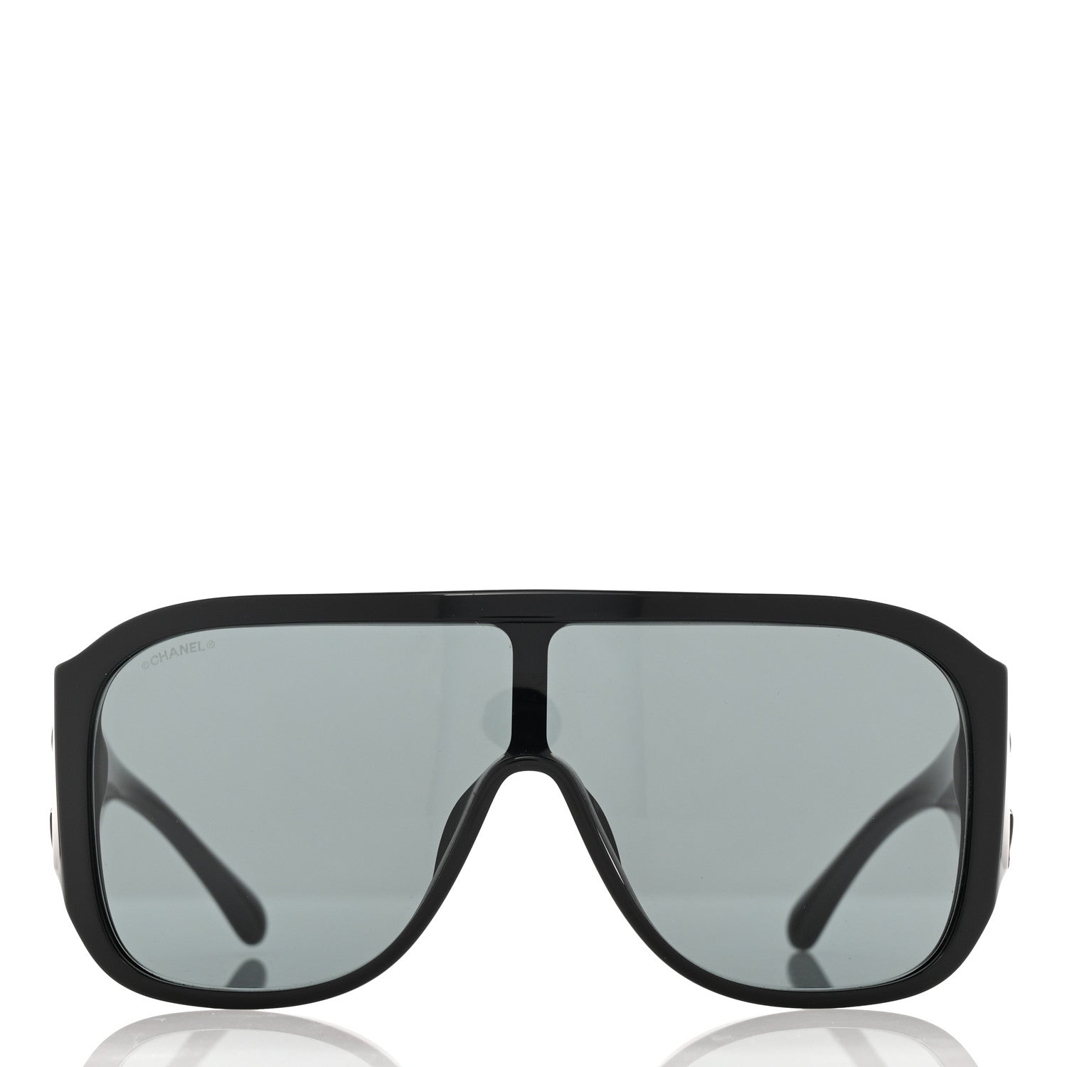 Chanel Acetate Crystal CC Shield Sunglasses 5466-B Black 2 of 9