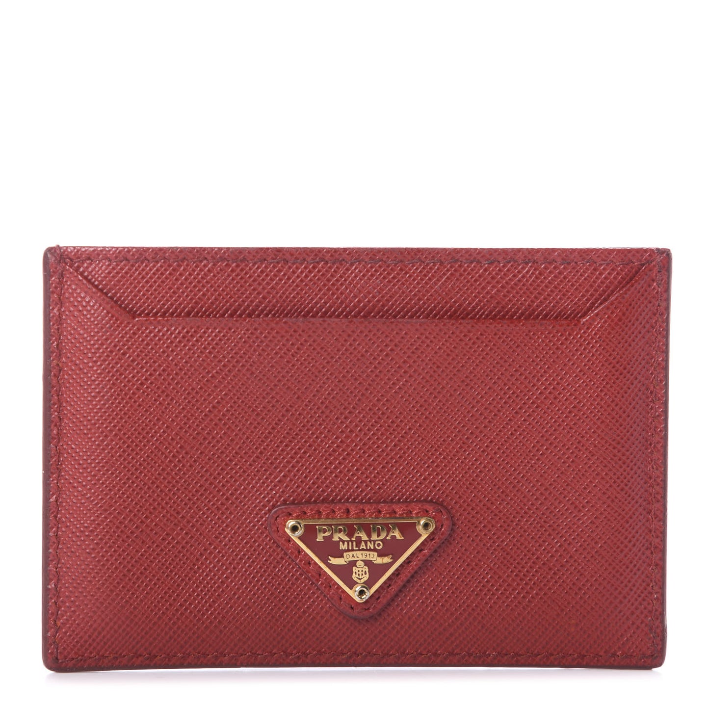 Saffiano Metal Card Case Fuoco