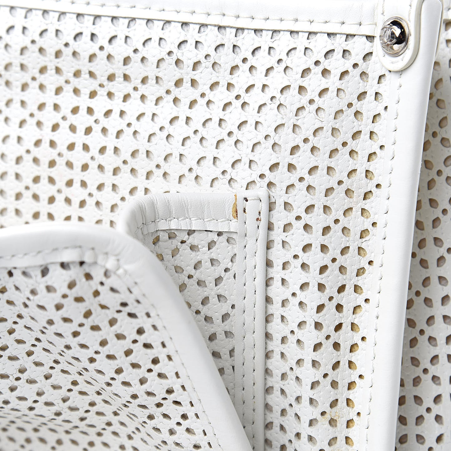 Perforated Calfskin Small Up In The Air Flap Ivory