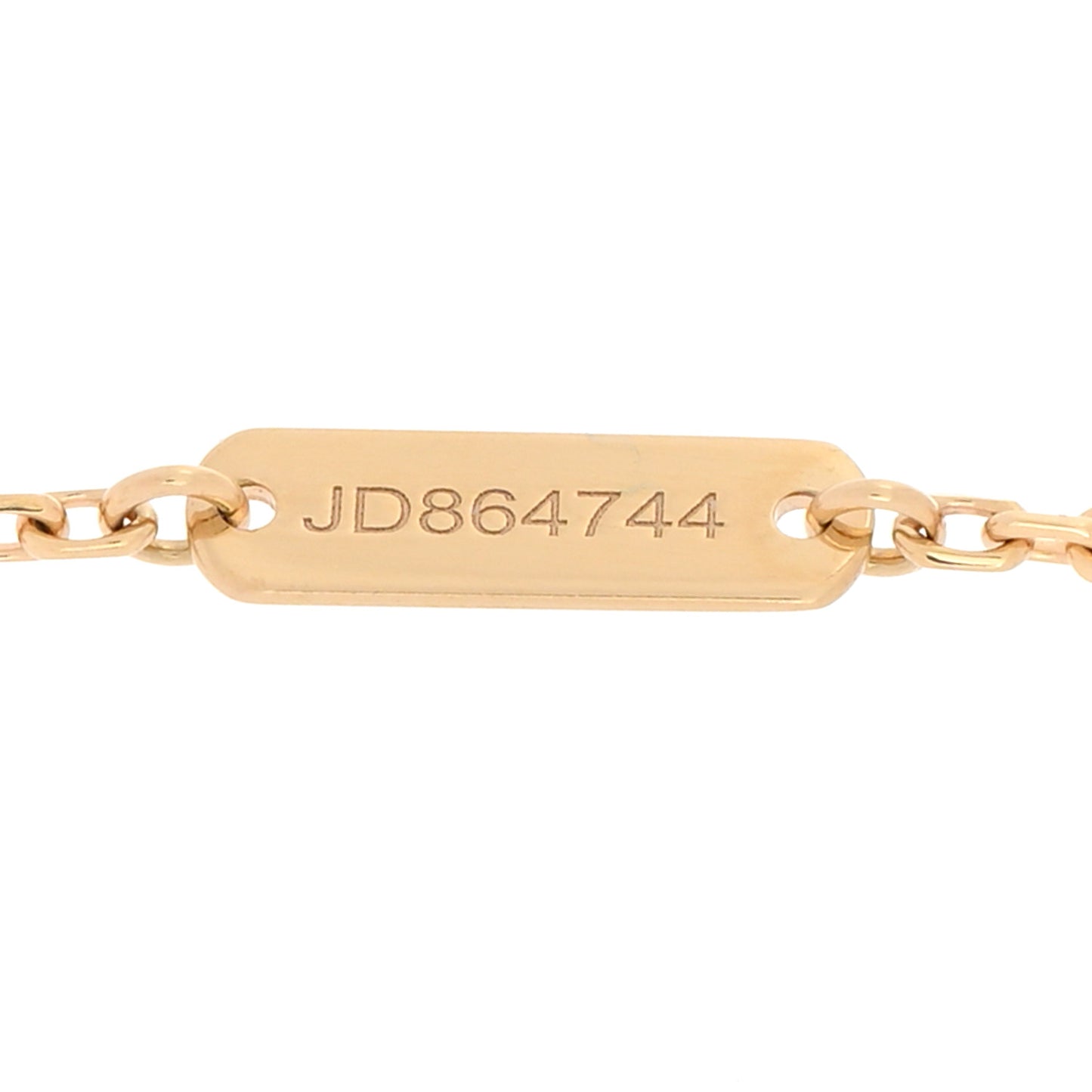 18K Yellow Gold Guilloche Vintage Alhambra Pendant Necklace