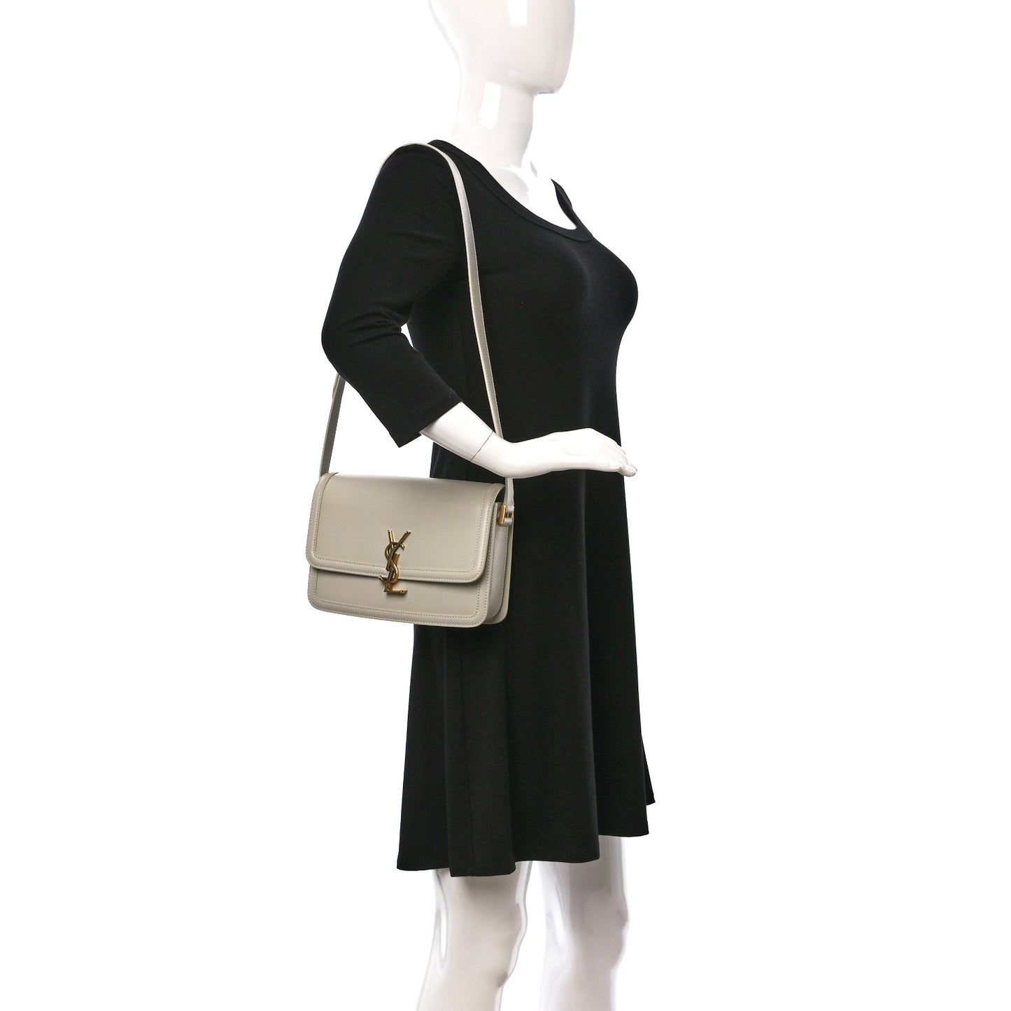 Box Calfskin Monogram Medium Solferino Satchel Crema Soft