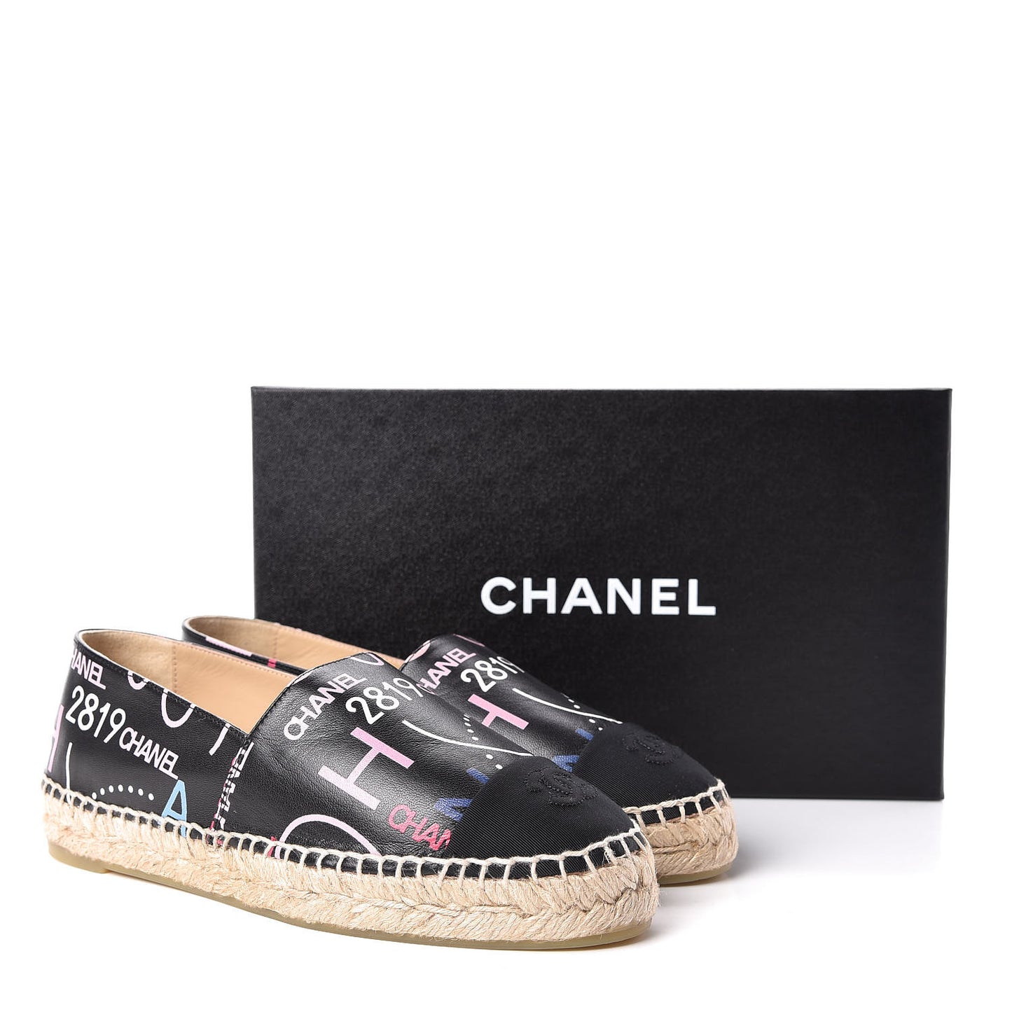 Lambskin Grosgrain Printed Espadrilles 37 Multicolor Black