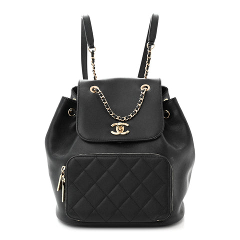 Caviar Quilted Business Affinity Backpack Black