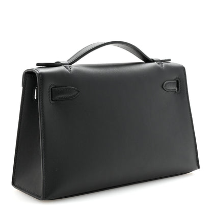 Hermes Swift Kelly Pochette Clutch Black 3 of 7
