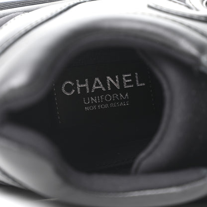 Chanel Lambskin Fabric CC Uniform Sneakers 38.5 Black 8 of 10