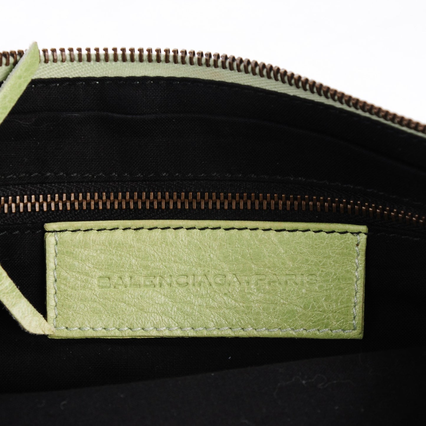 Chevre Flat Handle Clutch Pistachio