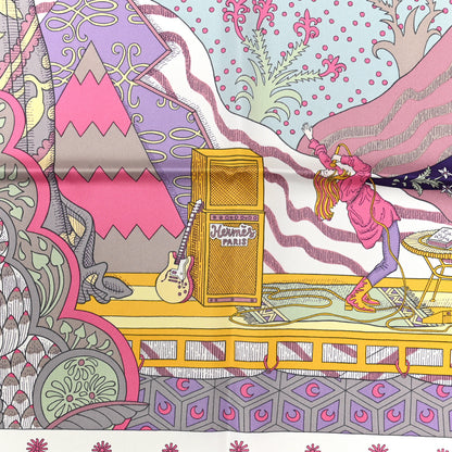 Hermes Silk Le Premier Chant Scarf 90 Violet Bleu Glacier 2 of 6