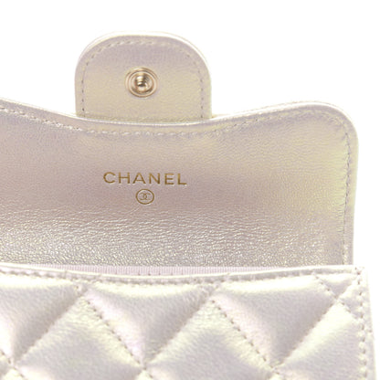 Chanel Iridescent Lambskin Quilted Flap Card Holder Ivory 6 of 9