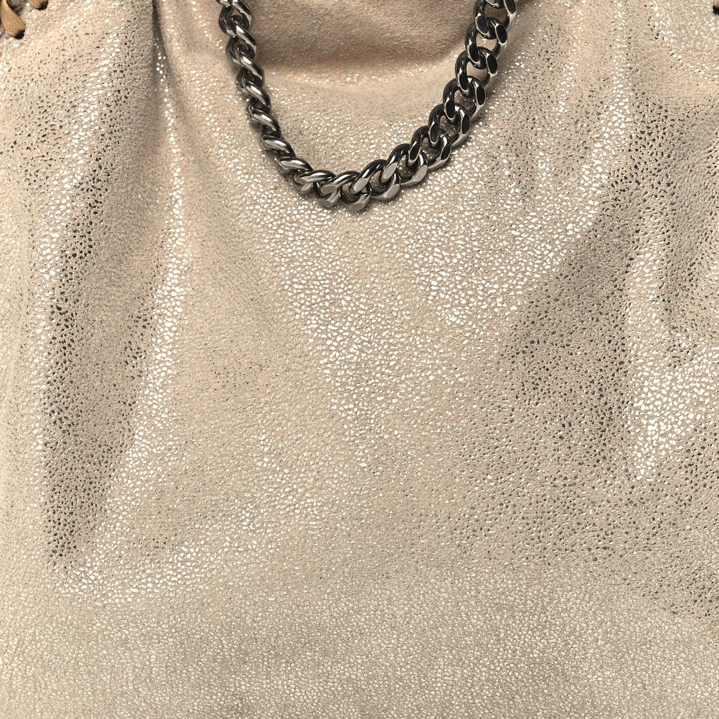 Metallic Shaggy Deer Mini Falabella Fold Over Tote Gold
