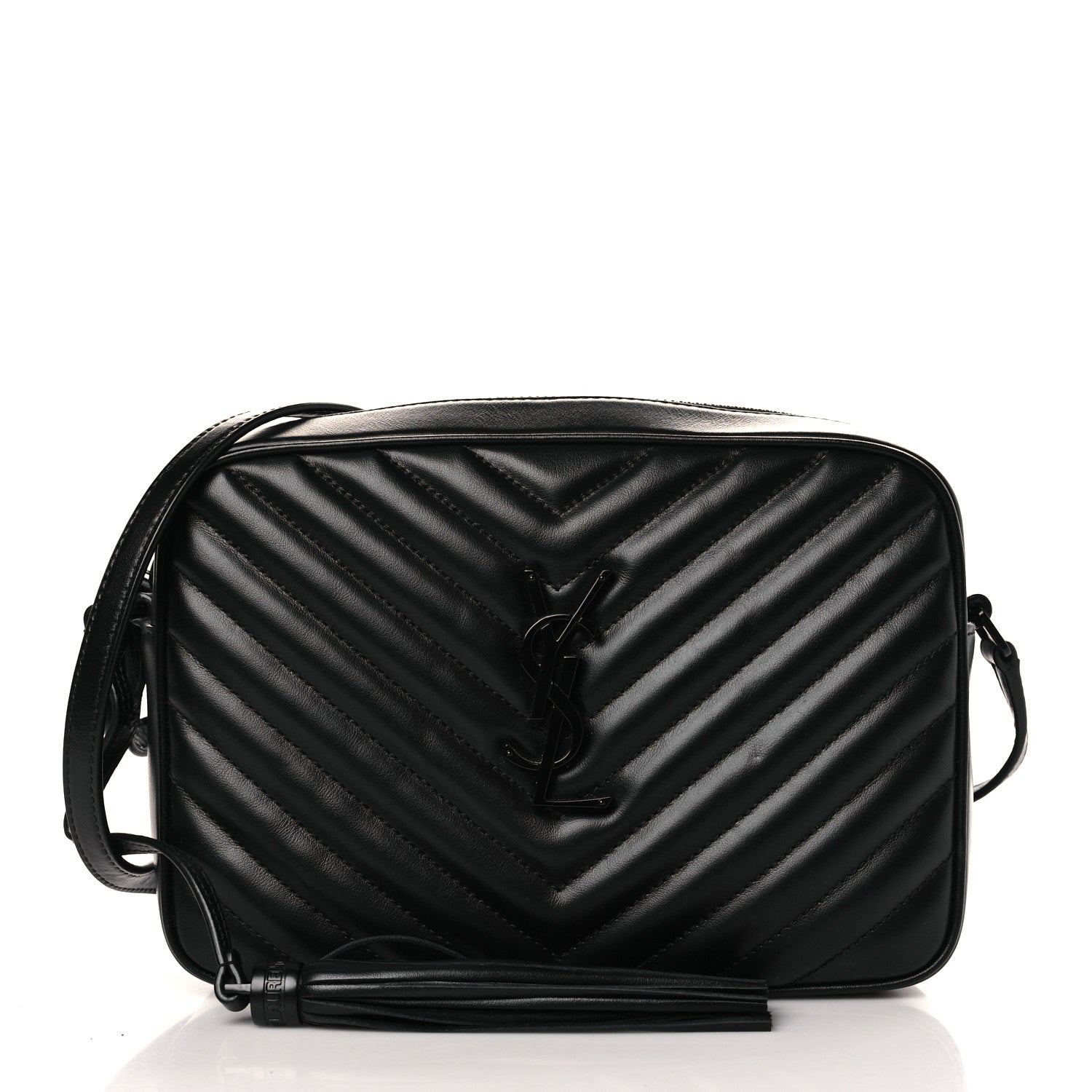 Saint Laurent Calfskin Matelasse Monogram Monochrome Lou Camera Bag Black 1 of 10