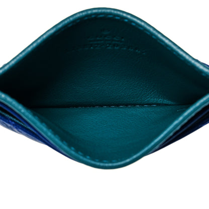 Gucci Azalea Calfskin Matelasse Diagonal Enamel Torchon GG Marmont Card Holder Imperial Blue Pavone 5 of 7