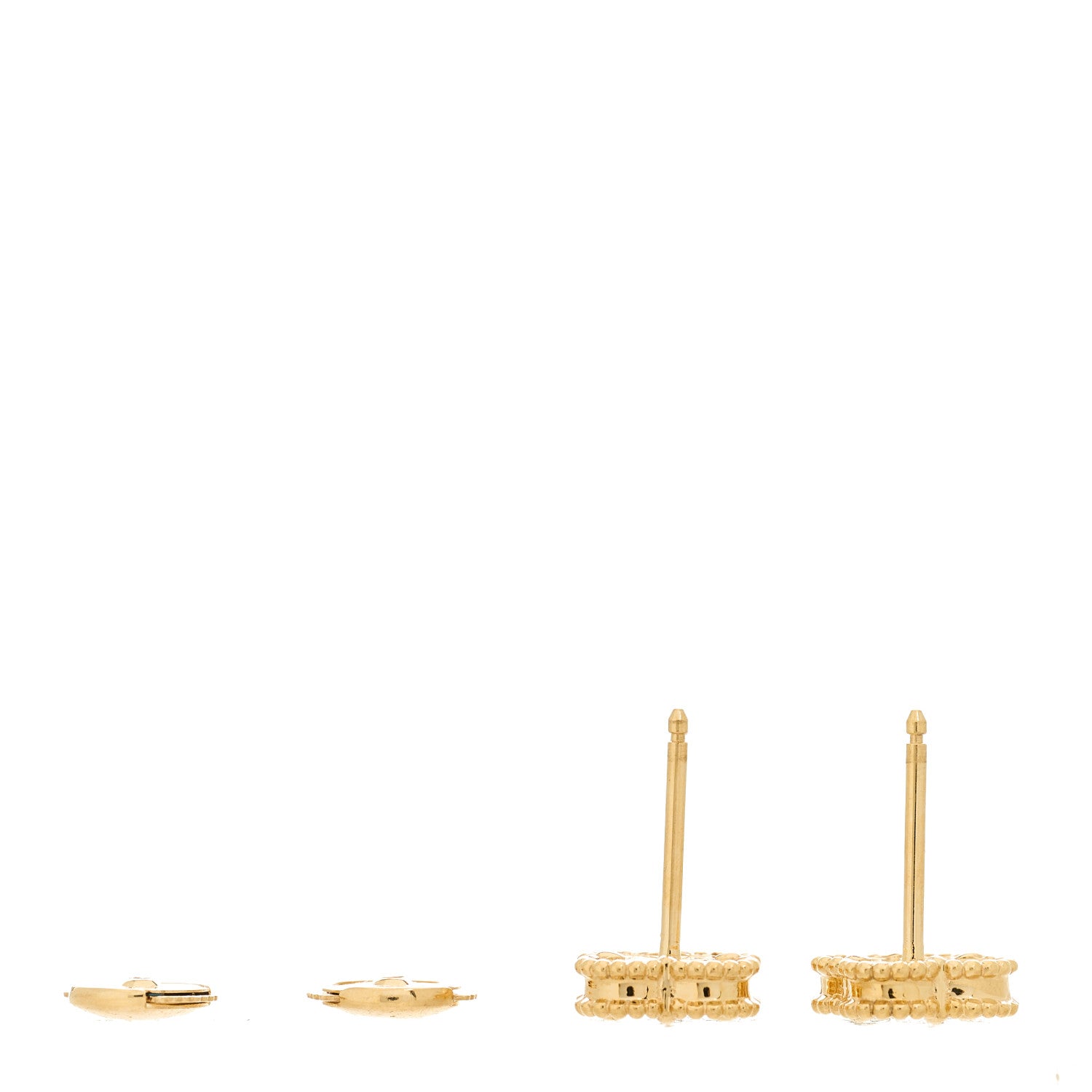 Van Cleef & Arpels 18K Yellow Gold Mother of Pearl Sweet Alhambra Earrings 3 of 5