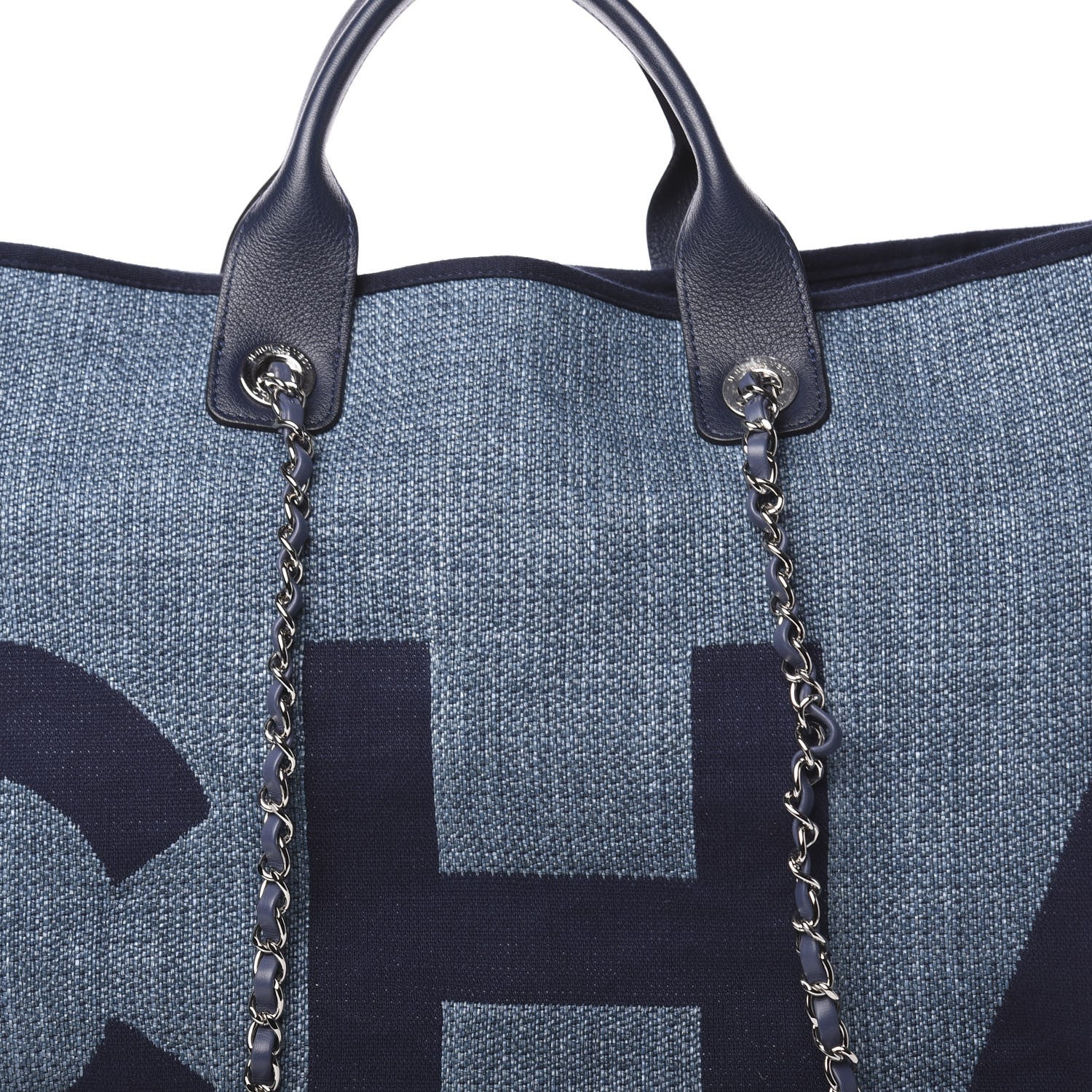 Chanel Canvas Large Shopping Tote Dark Blue 9 of 11