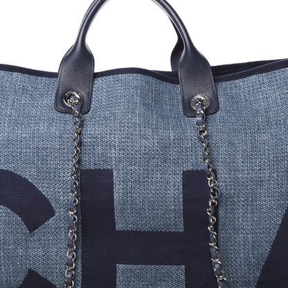 Chanel Canvas Large Shopping Tote Dark Blue 9 of 11