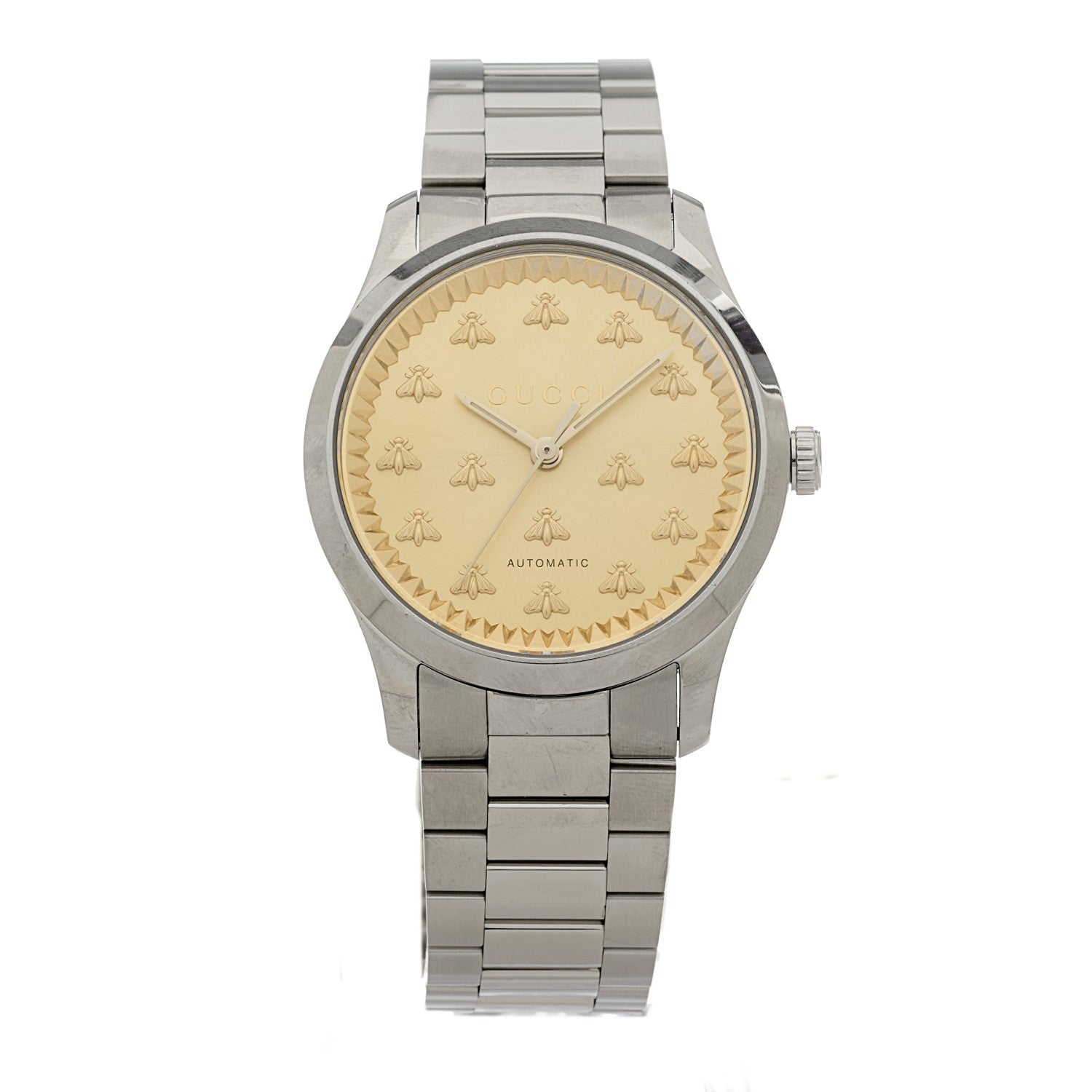 Gucci Stainless Steel 38mm Bee Automatic Watch Champagne 1 of 4