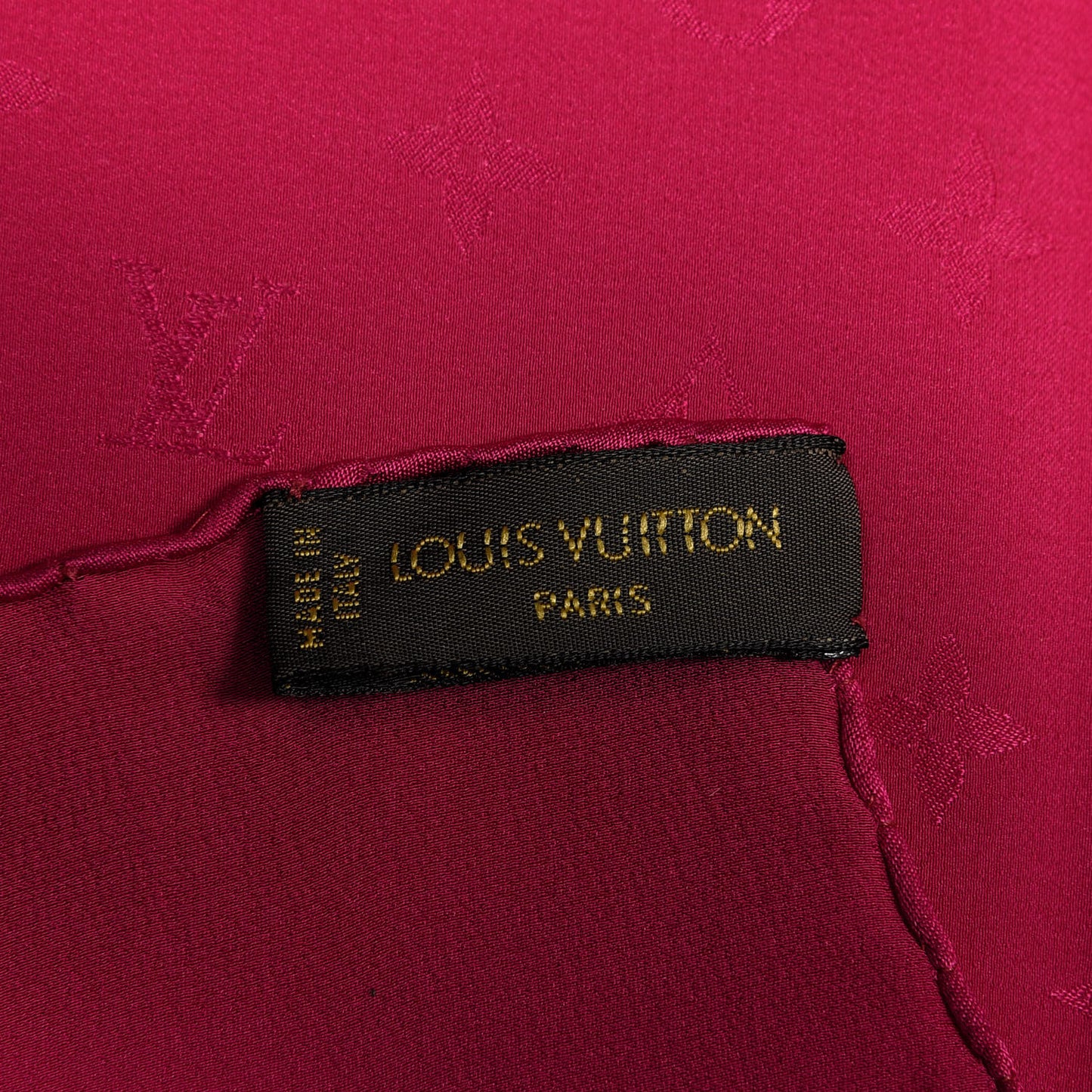 Silk Monogram Scarf Fuschia
