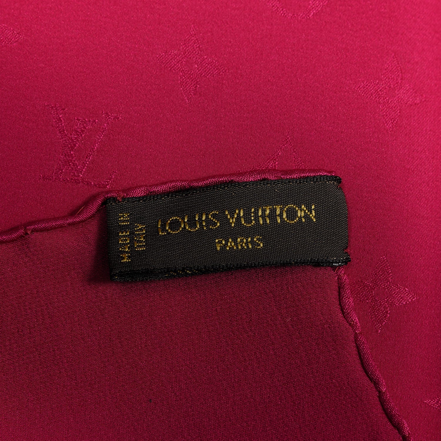 Louis Vuitton Silk Monogram Scarf Fuschia 2 of 2
