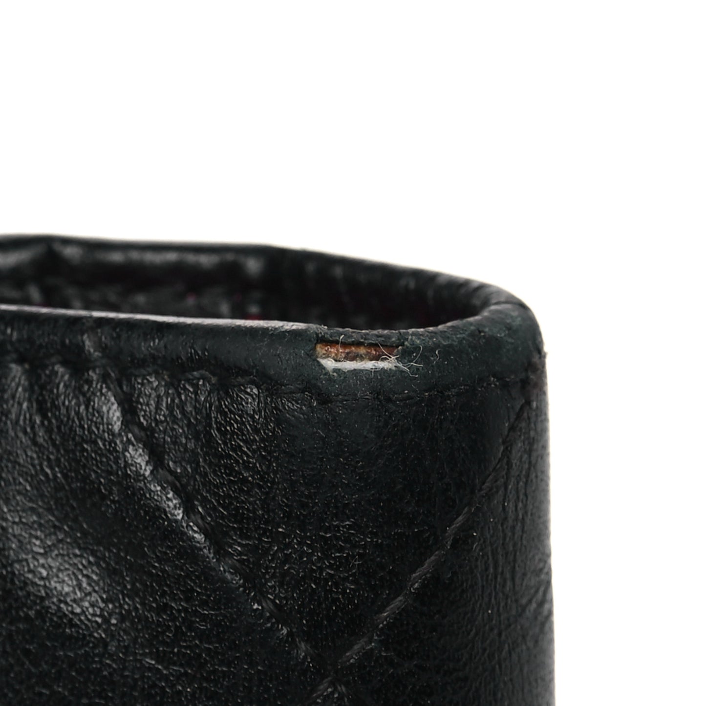 Calfskin Quilted Cambon Yen Wallet Black