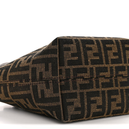 Fendi Fabric Jacquard Vitello Grace FF 1974 Mini Roll Tote Tobacco Moro Ebano 9 of 11