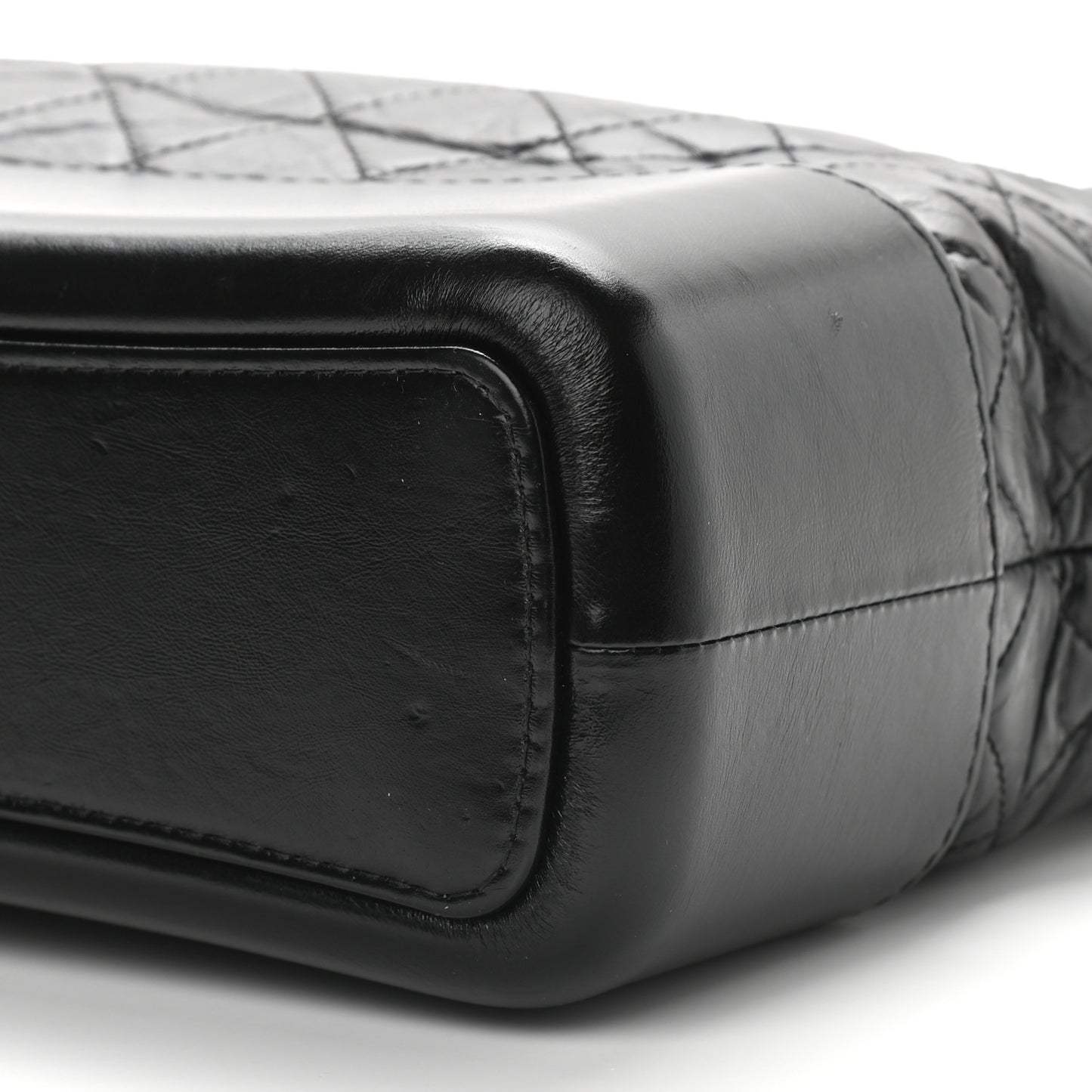 Aged Calfskin Quilted Medium Gabrielle Hobo Black