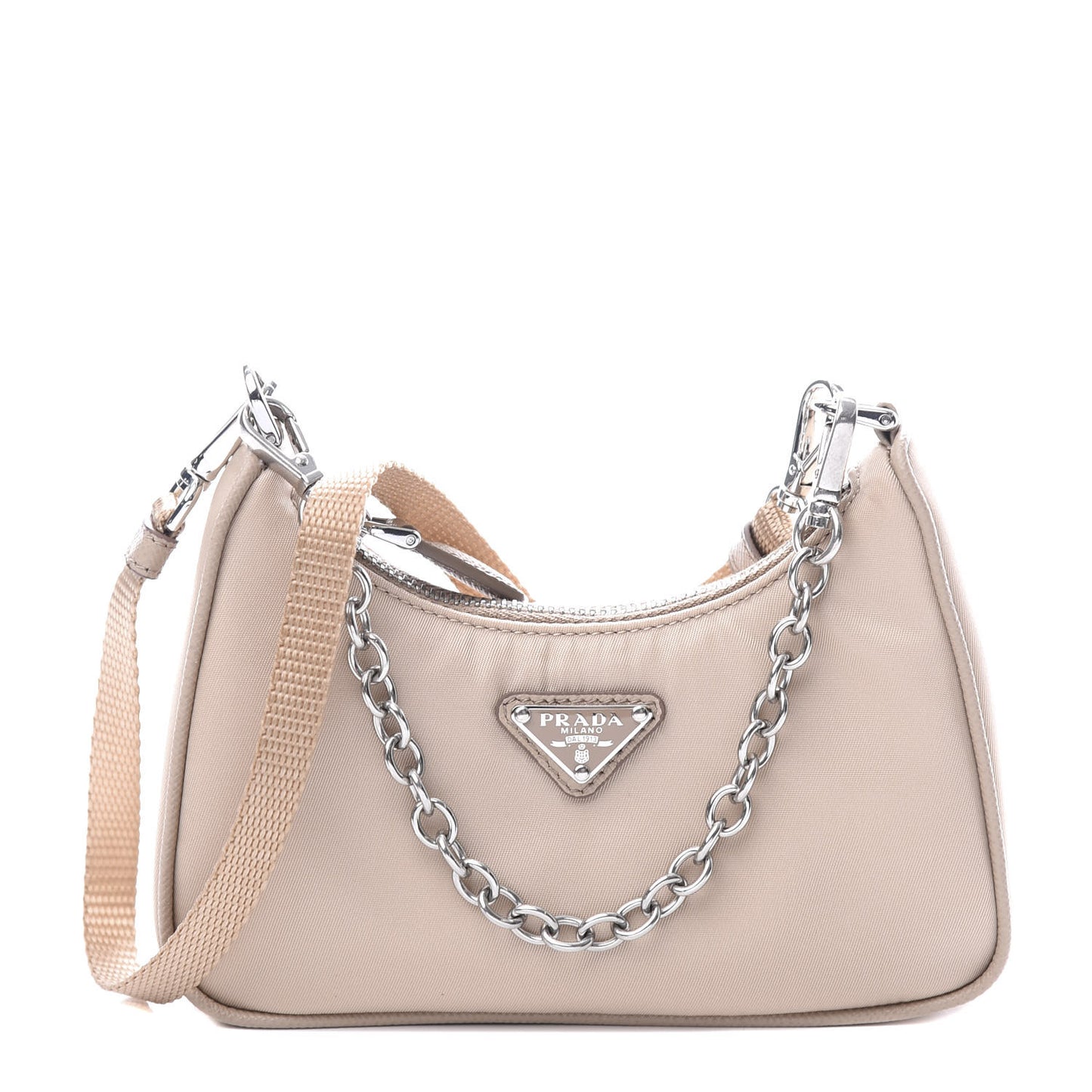 Tessuto Nylon Saffiano Mini Re-Edition 2000 Shoulder Bag Cammeo