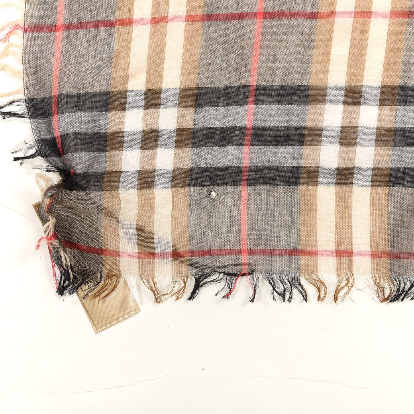 Modal Wool Castleford Check Lightweight Scarf Camel