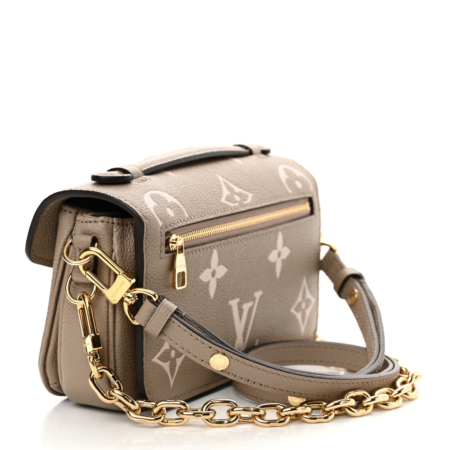 Louis Vuitton Empreinte Monogram Giant Pochette Metis East West Tourterelle Creme 3 of 9