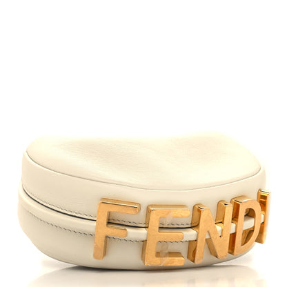Fendi Vitello Grace Matte Nano Fendigraphy Hobo Charm White Ice 4 of 11