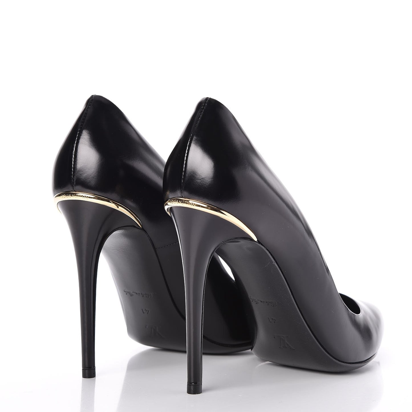Glazed Calfskin Eyeline Pumps 41 Black