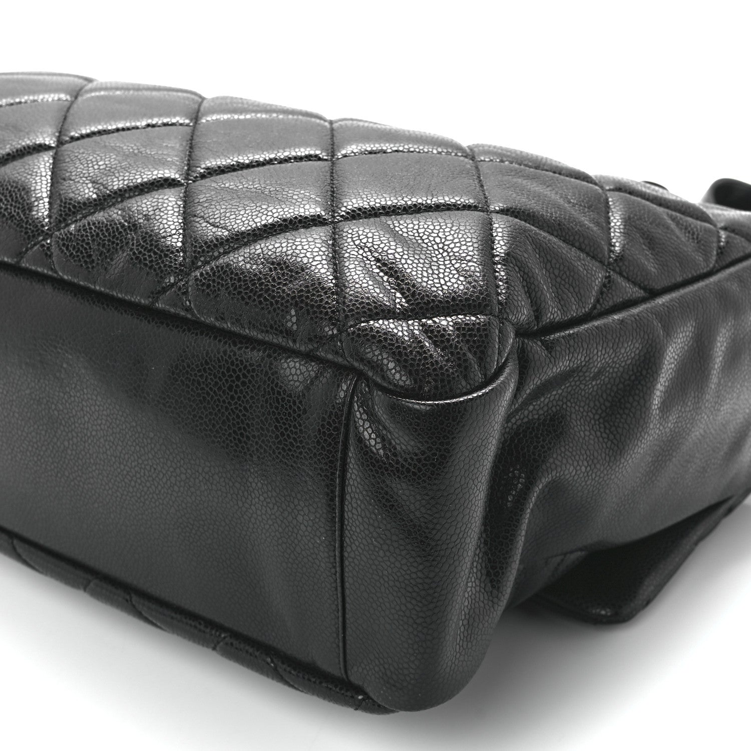 Chanel Glazed Caviar Quilted Stretch Spirit Messenger Bag Black 11 of 11