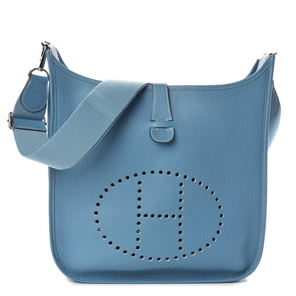 Hermes Taurillon Clemence Evelyne III GM Blue Jean 1 of 10