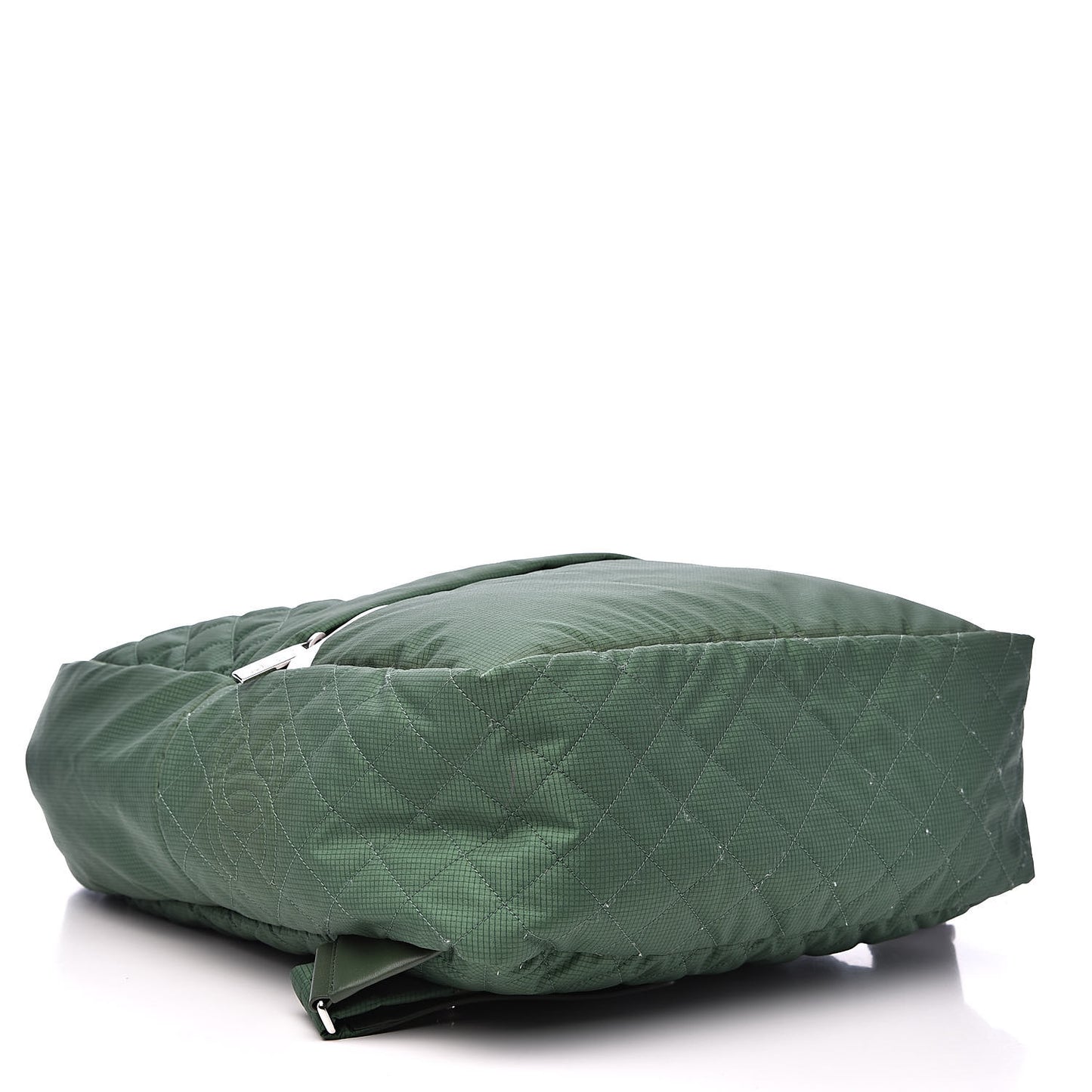 Nylon Quilted CC Backpack Green White