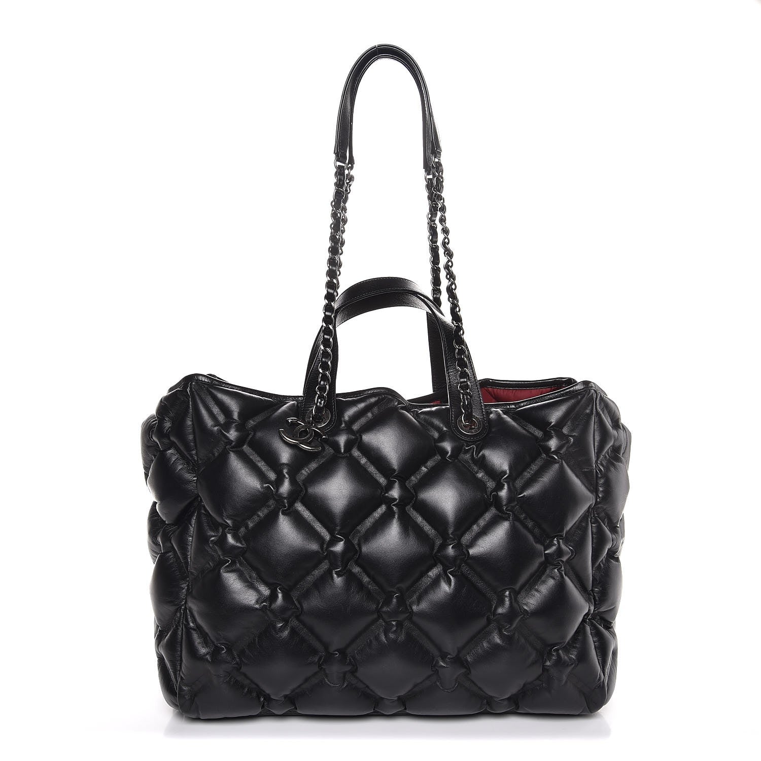 Chanel Calfskin Quilted Large Chesterfield Tote Black 1 of 8
