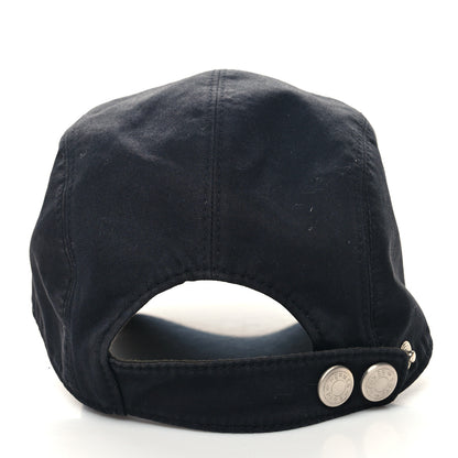 Hermes Stretch Cotton Lambskin Nevada Puzzle Equestre Hat 58 Black 4 of 7