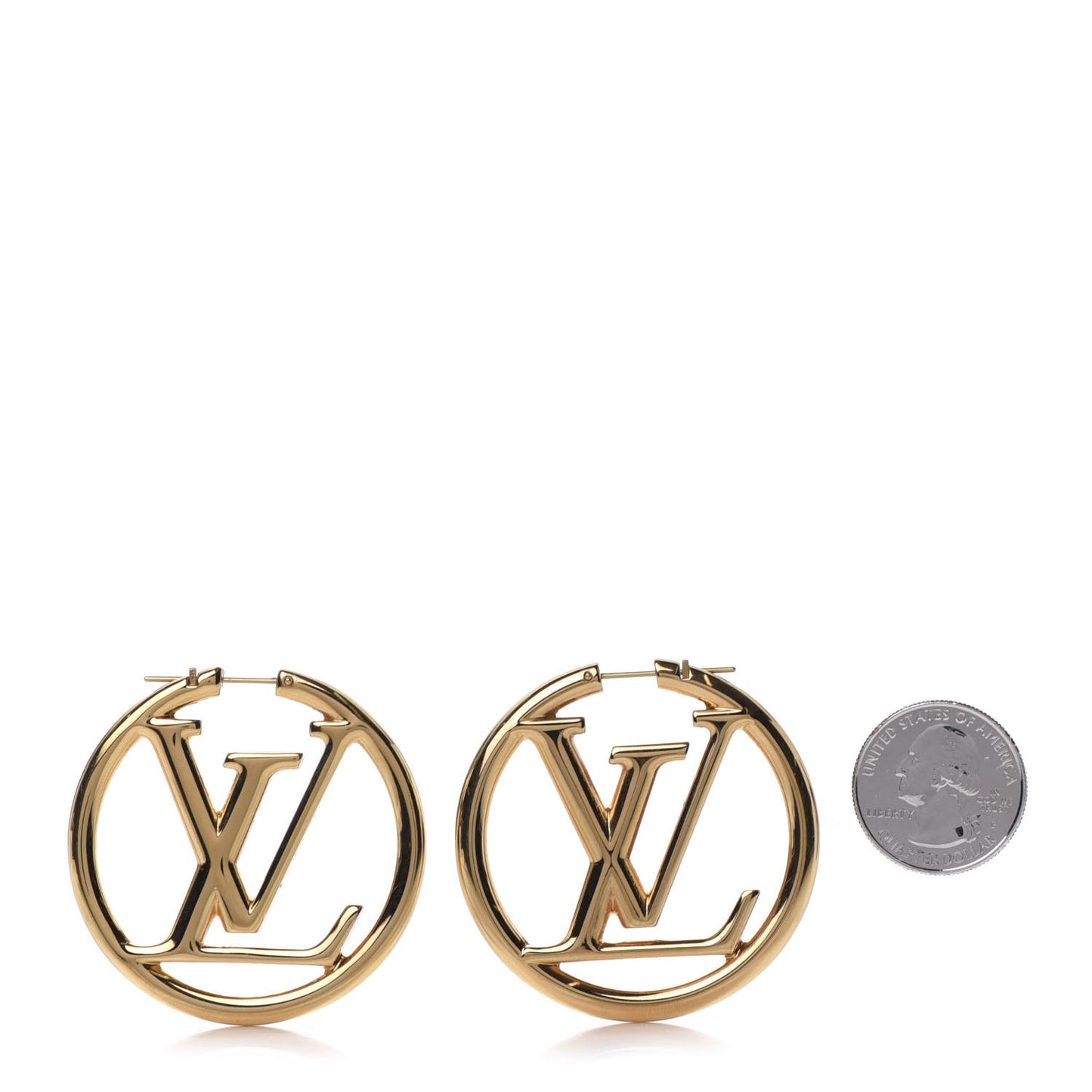 Metal Louise Hoop Earrings Gold