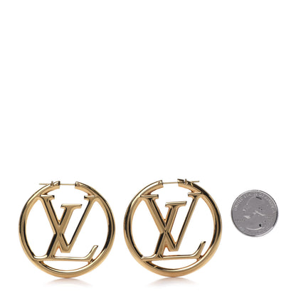 Louis Vuitton Metal Louise Hoop Earrings Gold 2 of 4