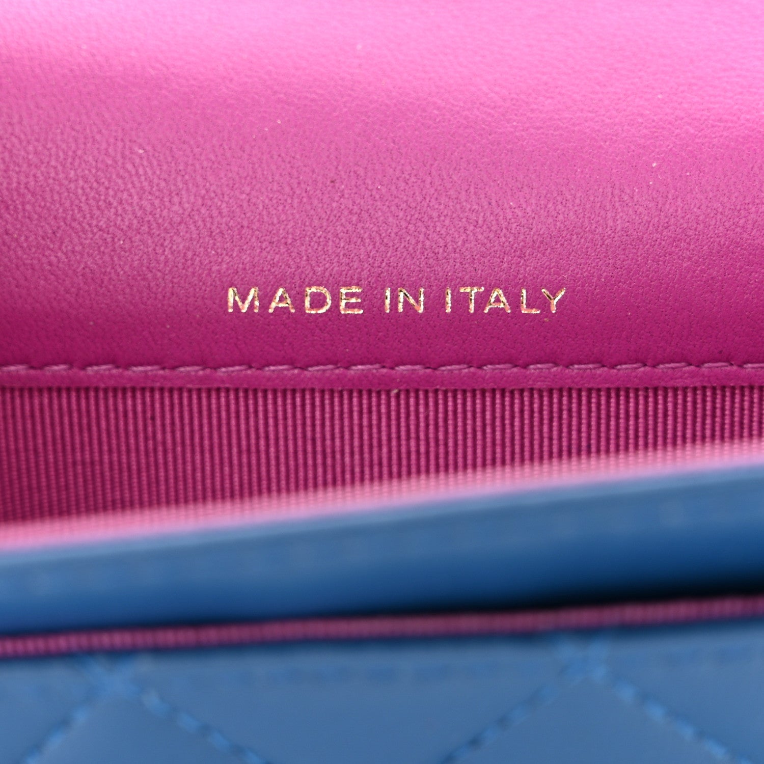 Chanel Lambskin Quilted Flap Card Holder Wallet Blue Pink 7 of 13