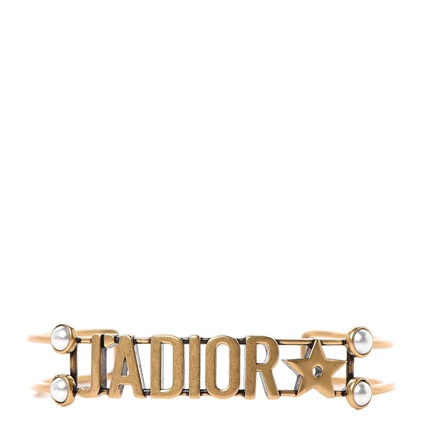 Christian Dior Metal Pearl J'Adior Bracelet Cuff Gold 1 of 5