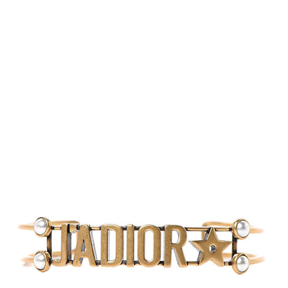 Christian Dior Metal Pearl J'Adior Bracelet Cuff Gold 1 of 5